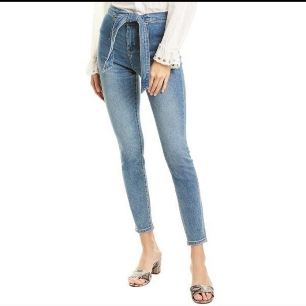 BLANKNYC The Great Jones High Rise Tie Waist Skinny Blue Denim Jean Size 26 - Picture 12 of 12